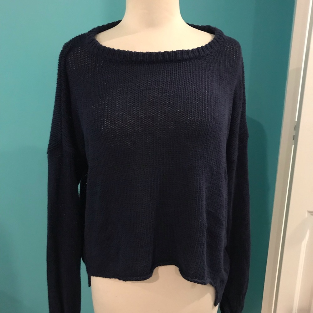 Navy blue knit sweater